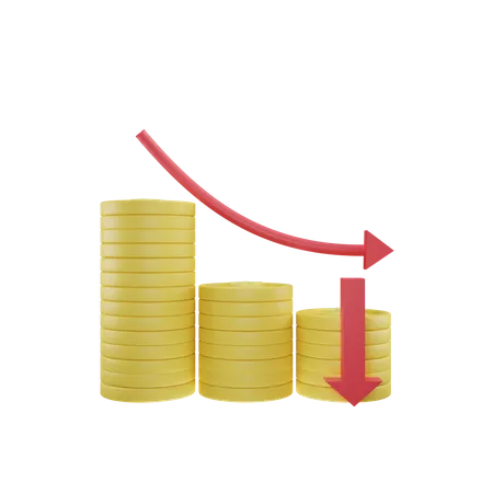 Valeur monétaire en baisse  3D Icon