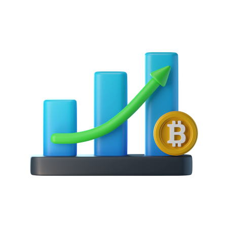 La valeur du bitcoin a augmenté  3D Icon