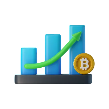 La valeur du bitcoin a augmenté  3D Icon