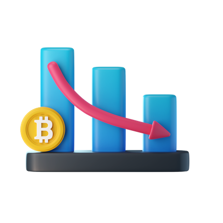 Valeur du bitcoin en baisse  3D Icon