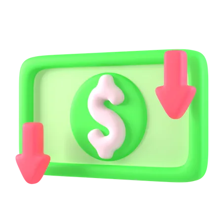 Valeur en dollars faible  3D Icon