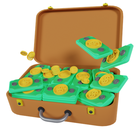 Valise avec de l'argent  3D Icon