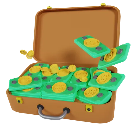 Valise avec de l'argent  3D Icon