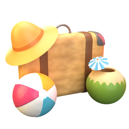 Valise de voyage à la plage  3D Icon