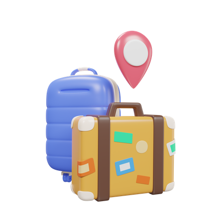 Valise et épingle de localisation  3D Icon