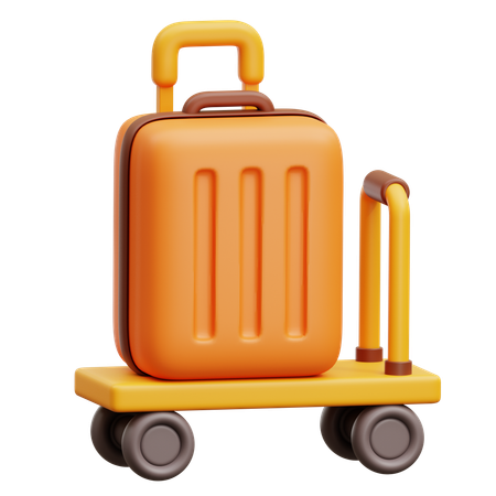 Valise sur chariot  3D Icon