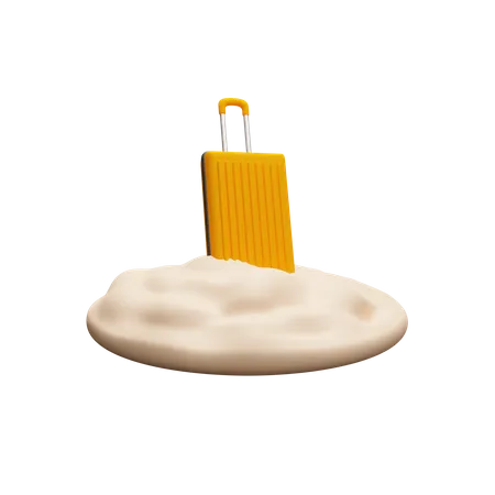 Valise sur le sable  3D Icon