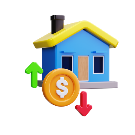 Valor líquido de la vivienda  3D Icon