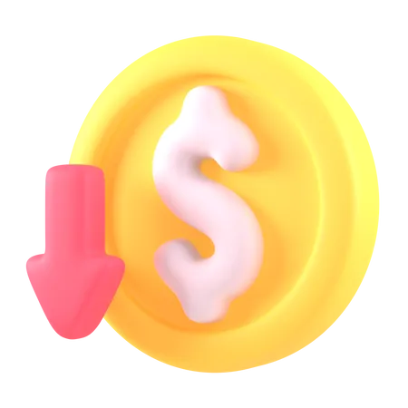 Valor del dinero débil  3D Icon