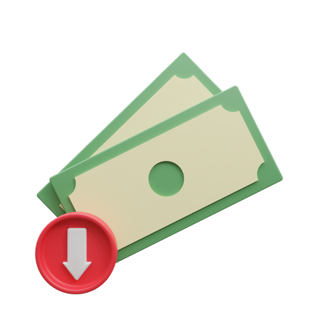 Valor del dinero débil  3D Icon