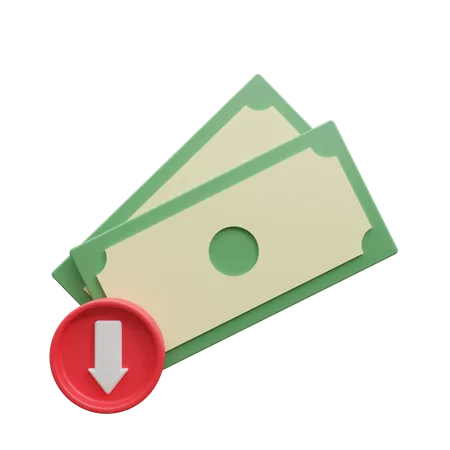 Valor del dinero débil  3D Icon