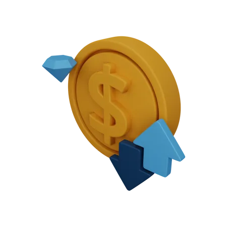 Valor em dólar  3D Icon