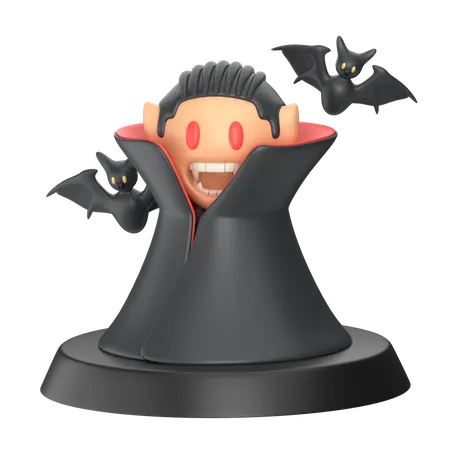 Vampire 3 D Halloween Illustration Pack 3D Icon