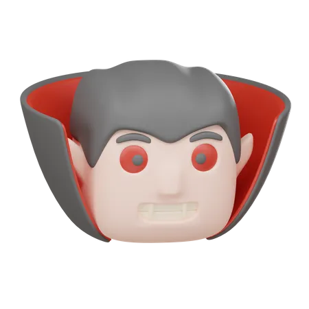 Vampire With Transparent Background 3D Icon