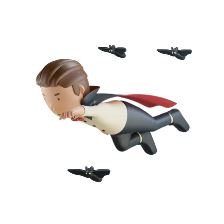 Vampire fliegen mit Fledermäusen  3D Illustration