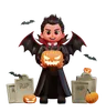 Vampire Holding Scary Pumpkin