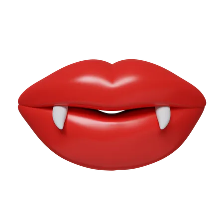3 D Halloween Vampire Mouth Icon Traditional Element Of Decor For Halloween Icon Isolated On Gray Background 3 D Rendering Illustration Clipping Path 3D Icon
