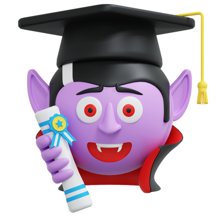 Vampire portant un chapeau de graduation  3D Icon