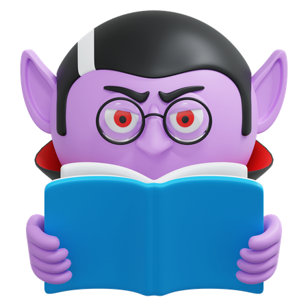 Vampire Reading Book  3D Icon