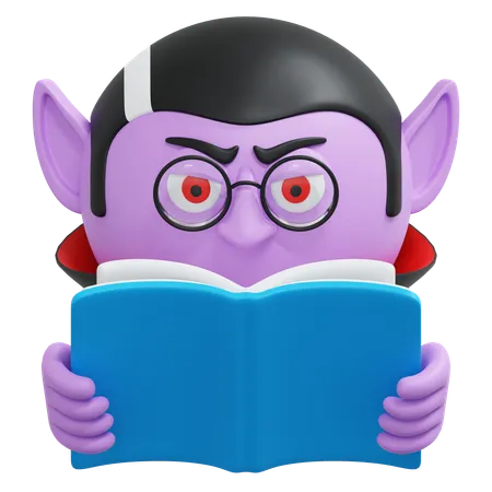 Vampire Reading Book  3D Icon