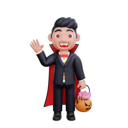 Vampire saying hello  3D Illustration