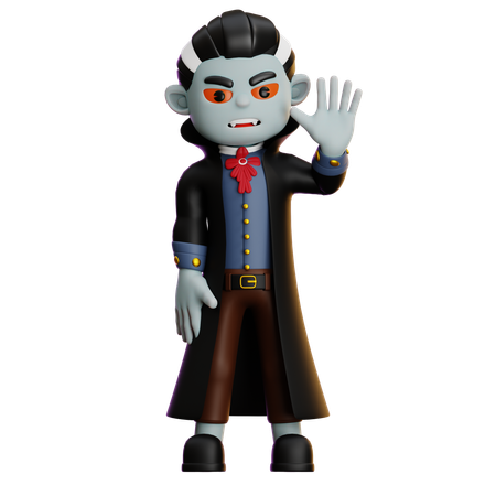 Vampire Saying Hello  3D Illustration