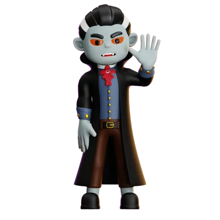 Vampire Saying Hello  3D Illustration