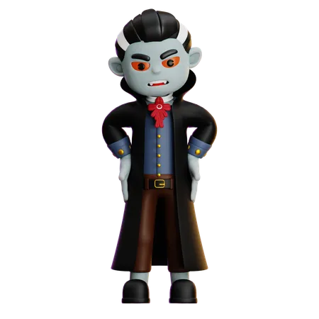 Vampire Standing In Pose  3D Illustration