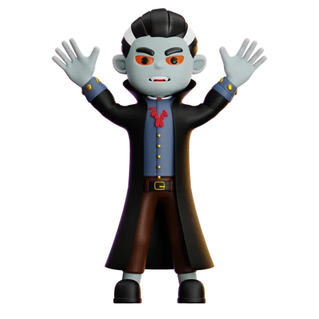 Vampire Standing With Open Arm  3D Illustration