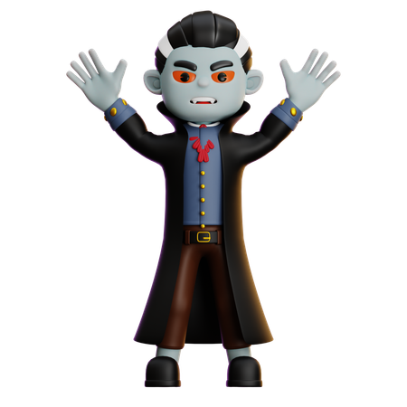 Vampire Standing With Open Arm  3D Illustration