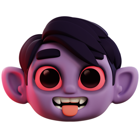 Vampire Sticking Out Its Tongue  3D Icon
