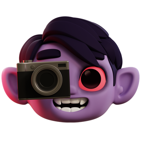 Vampire Taking Photo  3D Icon