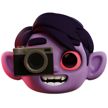 Vampire Taking Photo  3D Icon