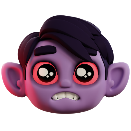 Vampire Very Sad Emoticon  3D Icon