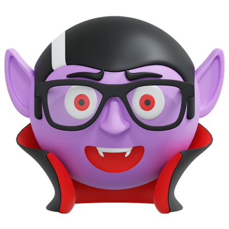 Vampire Wearing Black Glasses  3D Icon