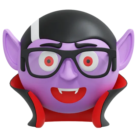 Vampire Wearing Black Glasses Emoticon 3 D Icon Illustration 3D Icon