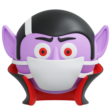 Vampire Wearing Mask  3D Icon