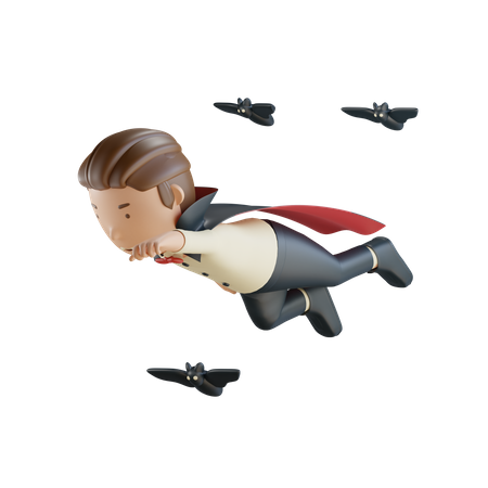 Vampires Fly With Bats  3D Illustration