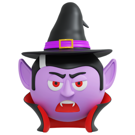 Vampiro con sombrero de bruja  3D Icon