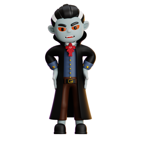 Vampiro de pie en pose  3D Illustration