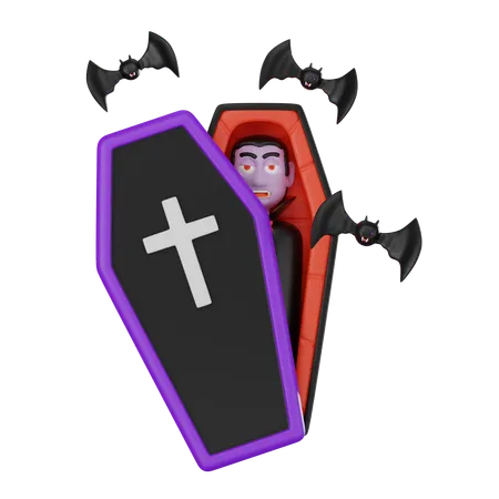 Vampiro no caixão  3D Icon