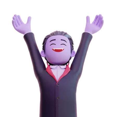Vampiro sonriendo posando feliz  3D Illustration