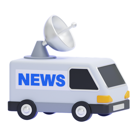 Van de notícias via satélite  3D Icon