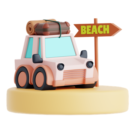 Van Travel And Island  3D Icon