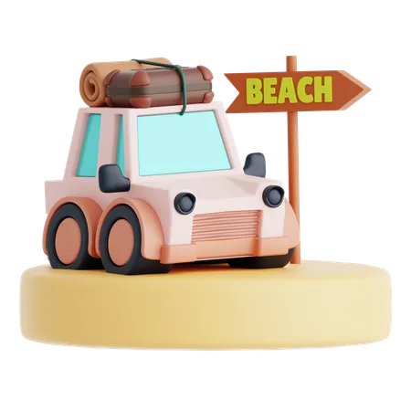Van Travel And Island  3D Icon