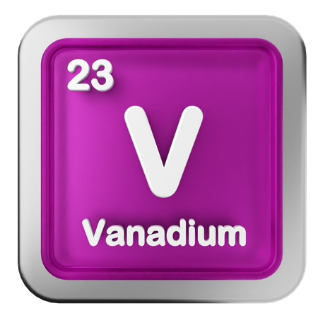 Vanadium Periodic Table  3D Icon