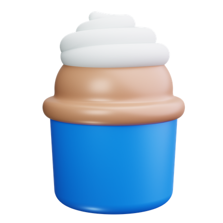 Vanilla Cupcake  3D Icon