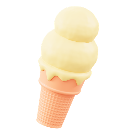 Vanilla Ice Cream  3D Icon