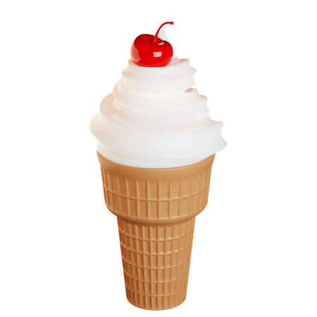 Vanilla Ice Cream 3D Illustration