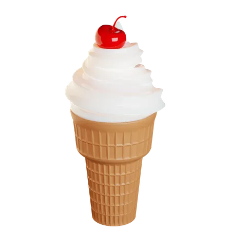 Vanilla Ice Cream  3D Illustration